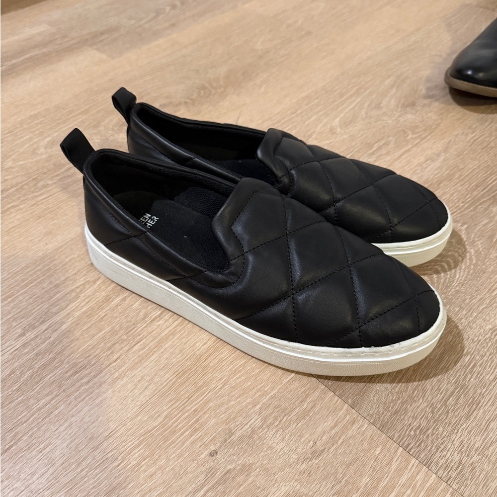 Eileen Fisher Poem Nappa Leather Platform Quilted Slip-On Sneakers